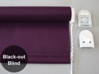 Aubergine Blackout Roller Blind straight bottom edge 60cm (24