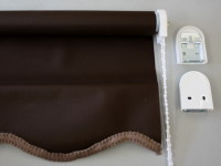 Chocolate Roller blind scalloped bottom edge width 60cm (24