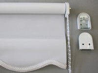 White Roller blind scalloped bottom edge width 60cm (24