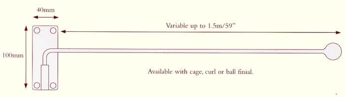 Portiere rod with finial