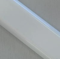 White flat aluminium bottom bar. 25mm wide. 2.99 metre lengths