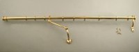 Rising portiere rod with rings - Brass 107cm (42