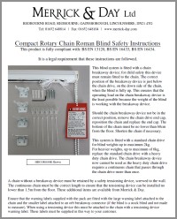 Compact Rotary Chain Roman Blind Instruction Sheet