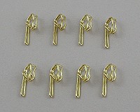25 x Brass plated metal tape hooks