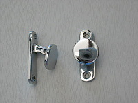 Chrome finish solid brass holdfast with screws