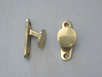 Polished brass finish solid brass holdfast with screws