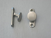Satin nickel finish solid brass holdfast with screws