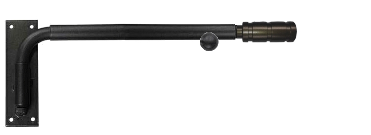 Barrel End Portiere Rod - Black