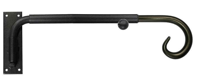 Curl End Portiere Rod - Black