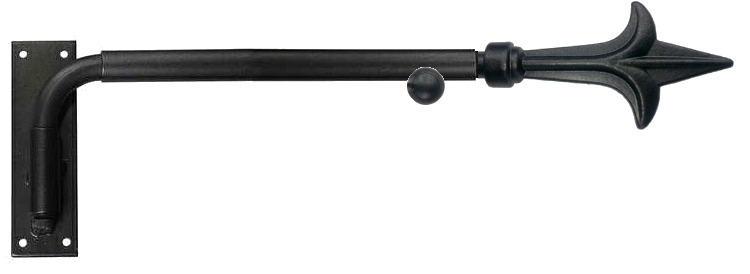 Spear End Portiere Rod - Graphite