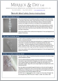Retrofit Blind Safety Device Instruction Sheet
