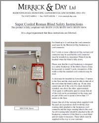 Super Corded Roman Blind Instruction Sheet