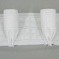 10cm (4in) goblet pleat heading tape, woven pocket, white, 4 corded pockets, 2.3 x fullness 