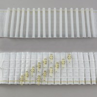8.3cm (3.5in) white pencil pleat heading  tape, woven pocket. White.
