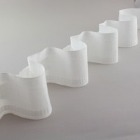 7.5cm (3in) Slalom wave-effect heading tape, woven pocket. White.