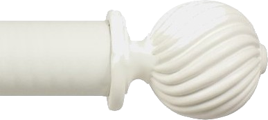 Designer Collection 63mm Ø Twisted Finial - Chalk White Designer Collection 63mm Ø Twisted Finial - Chalk White