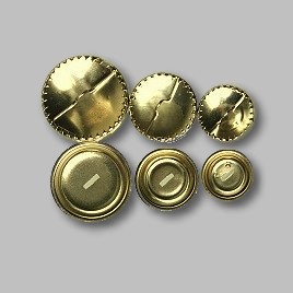 Nickel cover buttons, front & back 29mm.