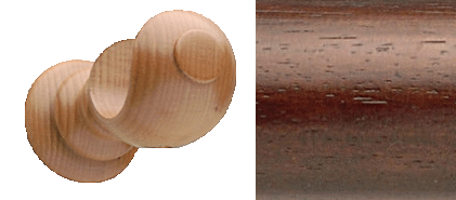 Designer Collection 35mm Ø Wooden Cup Bracket - Natural Walnut