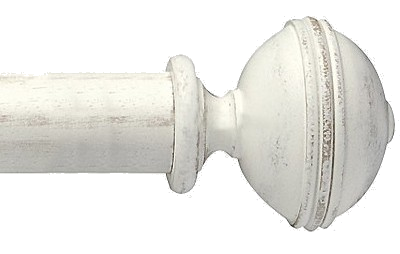 Designer Collection 63mm Ø Ribbed Finial - Distressed Chalk