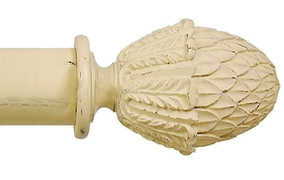 Designer Collection 35mm Ø Pineapple Finial - Distressed Cream