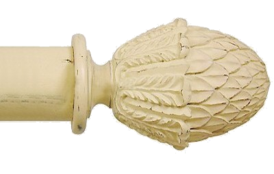 Designer Collection 63mm Ø Pineapple Finial - Distressed Cream Designer Collection 63mm Ø Pineapple Finial - Distressed Cream