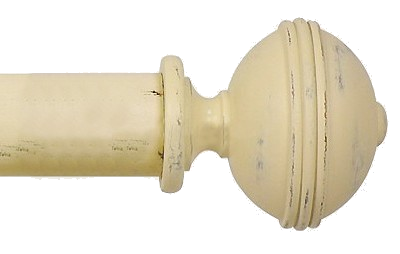 Designer Collection 35mm Ø Ribbed Finial - Distressed Cream