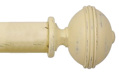 Designer Collection 63mm Ø Ribbed Finial - Distressed Cream Designer Collection 63mm Ø Ribbed Finial - Distressed Cream