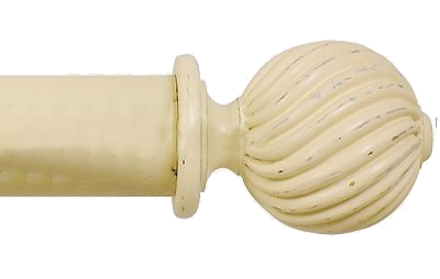 Designer Collection 63mm Ø Twisted Finial - Distressed Cream Designer Collection 63mm Ø Twisted Finial - Distressed Cream