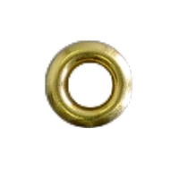 Polished brass finish, brass two-part Eyelets 5mm diameter. Sold in packs of 25