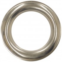 Nickel finish, brass two-part eyelets 66mm diameter