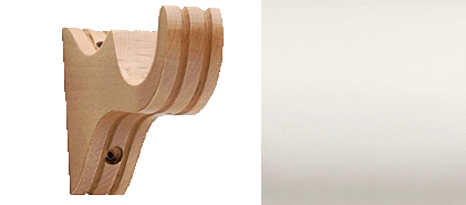 Designer Collection 63mm Ø Wooden Flat Bracket - Chalk White Designer Collection 63mm Ø Wooden Flat Bracket - Chalk White