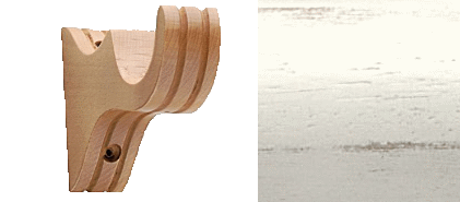 Designer Collection 63mm Ø Wooden Flat Bracket - Distressed Chalk Designer Collection 63mm Ø Wooden Flat Bracket - Distressed Chalk