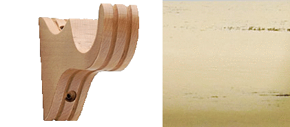 Designer Collection 63mm Ø Wooden Flat Bracket - Distressed Cream Designer Collection 63mm Ø Wooden Flat Bracket - Distressed Cream
