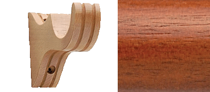 Designer Collection 63mm Ø Wooden Flat Bracket - Natural Mahogany