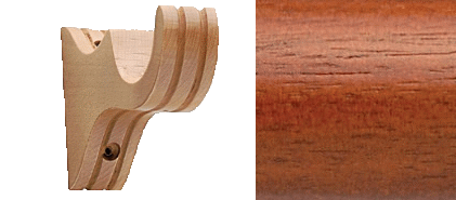 Designer Collection 63mm Ø Wooden Flat Bracket - Natural Mahogany Designer Collection 63mm Ø Wooden Flat Bracket - Natural Mahogany