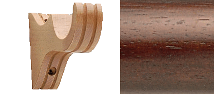 Designer Collection 63mm Ø Wooden Flat Bracket - Natural Walnut