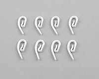 25 x White plastic tape hooks