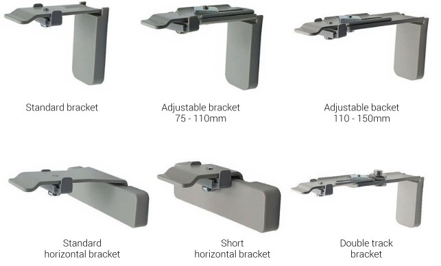 Standard, adjustable and double track brackets