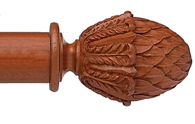 Designer Collection 63mm Ø Pineapple Finial - Natural Mahogany Designer Collection 63mm Ø Pineapple Finial - Natural Mahogany