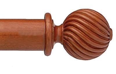 Designer Collection 63mm Ø Twisted Finial - Natural Mahogany