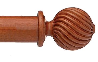 Designer Collection 63mm Ø Twisted Finial - Natural Mahogany Designer Collection 63mm Ø Twisted Finial - Natural Mahogany