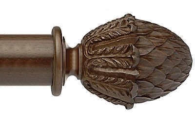 Designer Collection 63mm Ø Pineapple Finial - Natural Walnut Designer Collection 63mm Ø Pineapple Finial - Natural Walnut