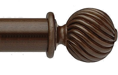 Designer Collection 63mm Ø Twisted Finial - Natural Walnut Designer Collection 63mm Ø Twisted Finial - Natural Walnut
