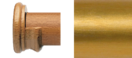 Designer Collection 35mm Ø Wooden Recess Bracket - Gold Metal Leaf