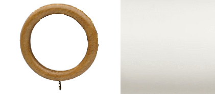 Designer Collection 35mm Ø Curtain Rings - Chalk White