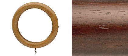 Designer Collection 48mm Ø Curtain Rings - Natural Walnut