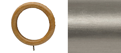 Designer Collection 63mm Ø Curtain Rings - Silver Metal Leaf Designer Collection 63mm Ø Curtain Rings - Silver Metal Leaf