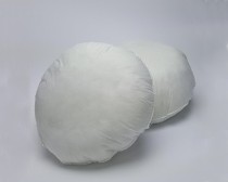 Bespoke fire-resistant round deluxe duck feather cushion pad 36cm (14in).