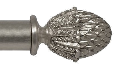 Designer Collection 48mm Ø Pineapple Finial - Silver Metal Leaf