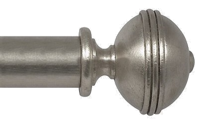 Designer Collection 63mm Ø Ribbed Finial - Silver Metal Leaf Designer Collection 63mm Ø Ribbed Finial - Silver Metal Leaf